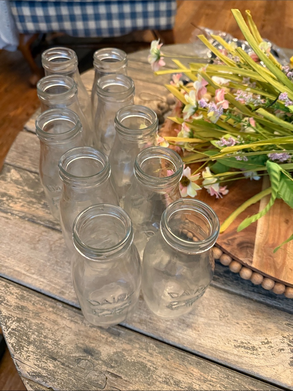 Classic Clear Glass Milk Bottle Set - Clear